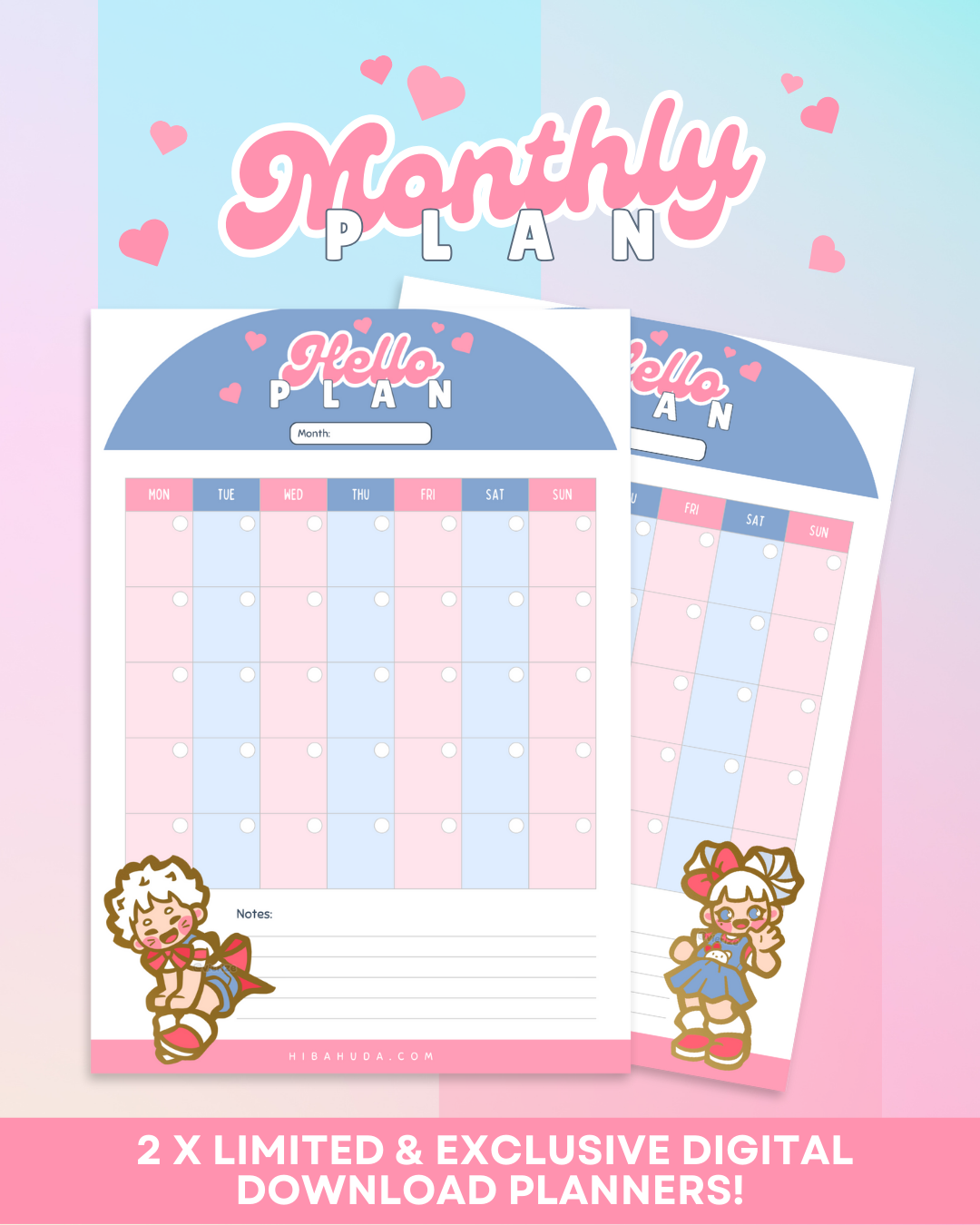 Digital Download Bundle - HumanKitty Monthly Planners