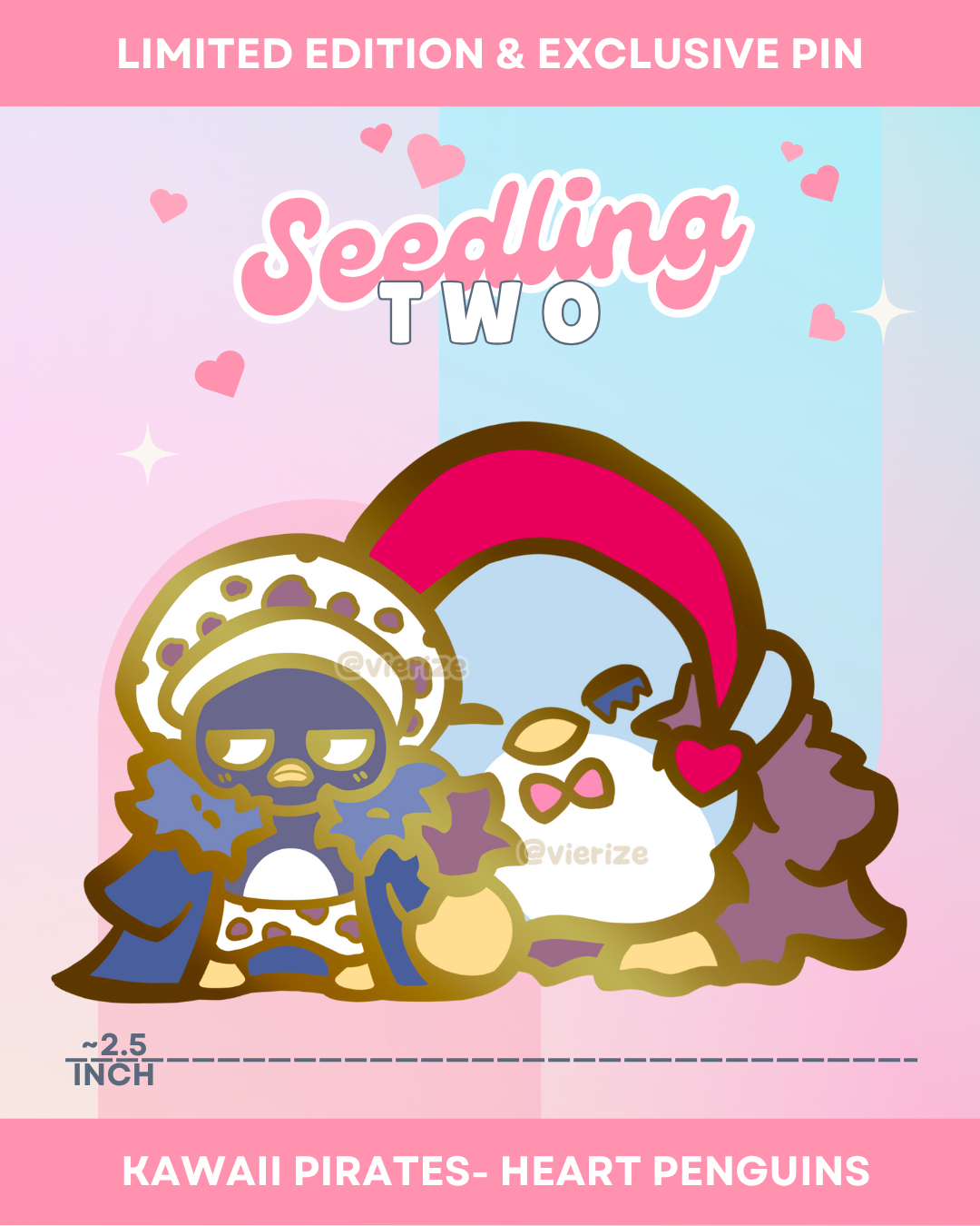 Enamel Pin - LIMITED EDITION Heart Penguins