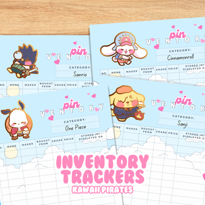 Digital Download Bundle - Kawaii Pirates Enamel Pin Inventory Trackers