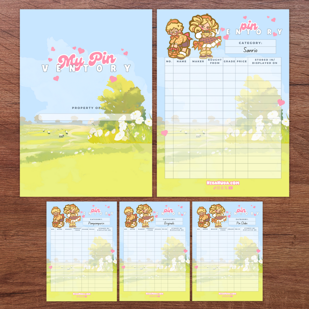 Digital Download Bundle - HumanPurin Enamel Pin Inventory Trackers