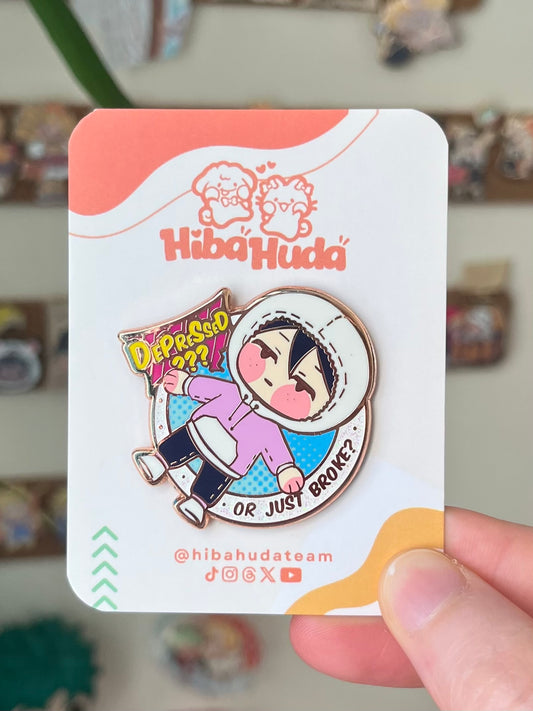 Collectible Metal Enamel Pin - Broke