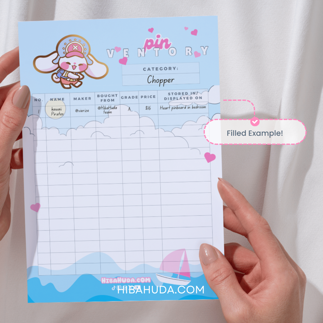 Digital Download Bundle - Kawaii Pirates Enamel Pin Inventory Trackers