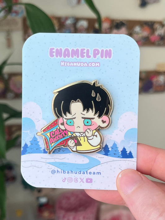Collectible Metal Enamel Pin - Call Anxiety