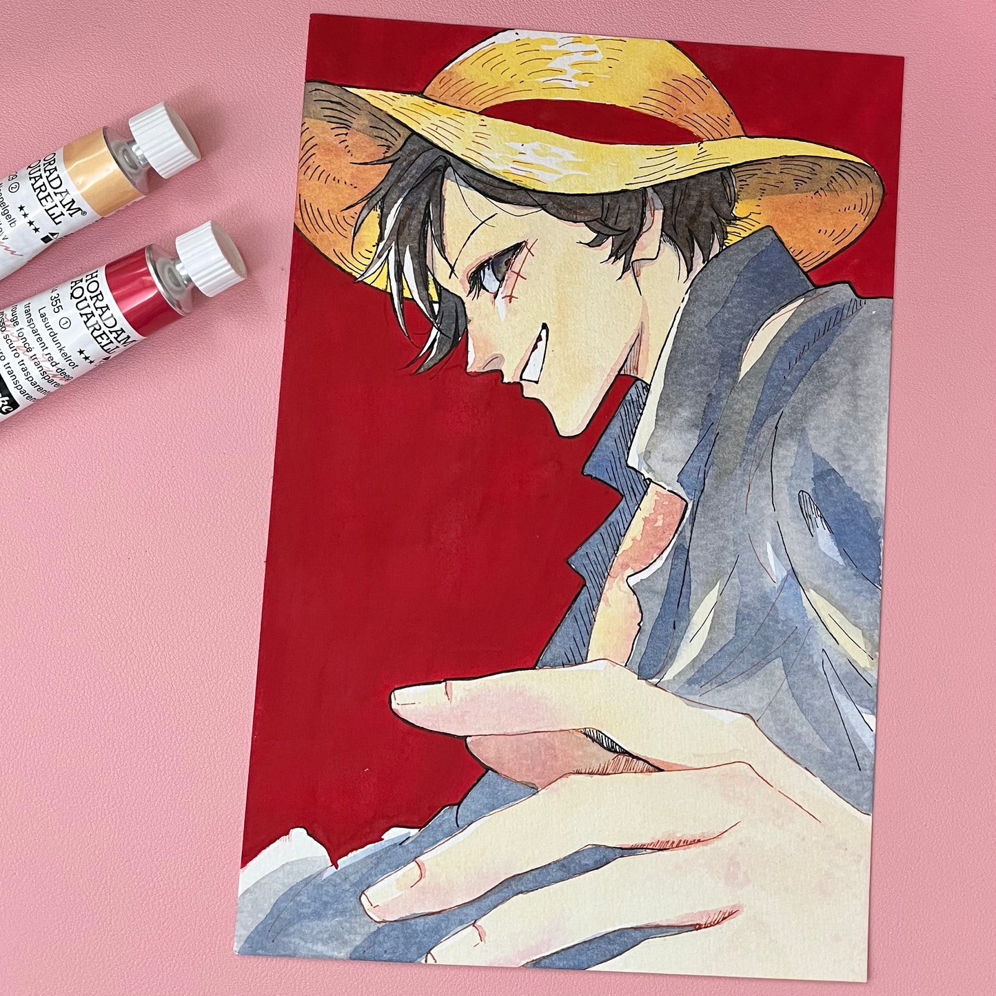 Poster - One of a kind ORIGINAL artwork "L is for Luffy"!