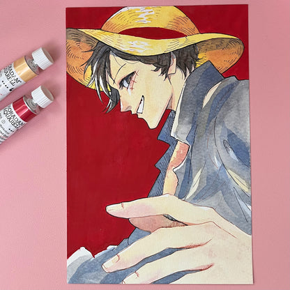 Poster - One of a kind ORIGINAL artwork "L is for Luffy"!